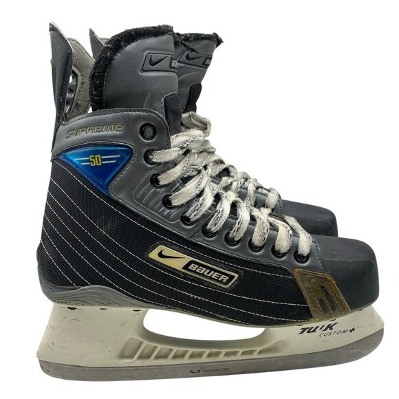 VTG Nike Bauer Supreme 50 Ice Hockey Skates Size 8.5 D US 10 EU 44 UK 9 - Picture 1 of 16